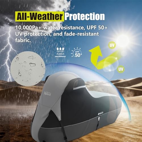 YSAPCE Motorcycle Cover 600D Waterproof for Harley Davidson Touring Side Box