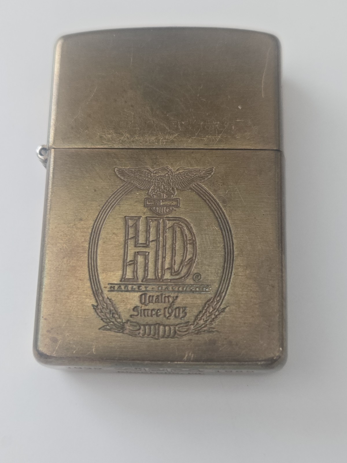 ZIPPO 1932-1989 HARLEY DAVIDSON SOLID BRASS VERY RARE VINTAGE
