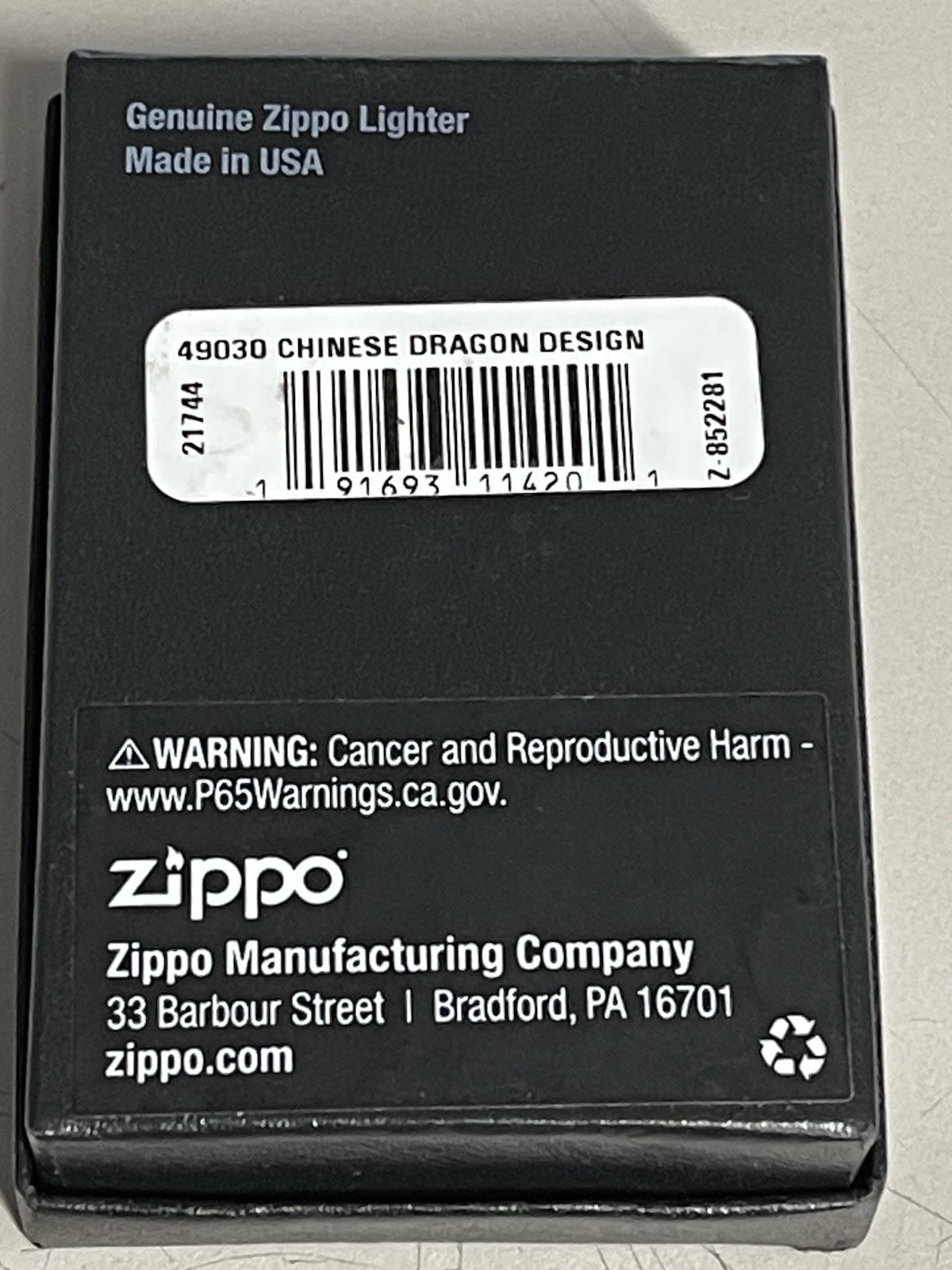ZIPPO 2019 CHINESE DRAGON DESIGN LOGO ETCHED IGHTER SEALED IN BOX A819