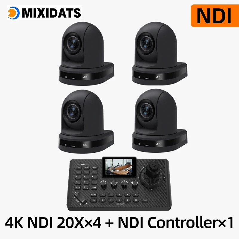 4K NDI PTZ Camera 1-10pcs 20X Zoom Video Conference Camera for Church Business