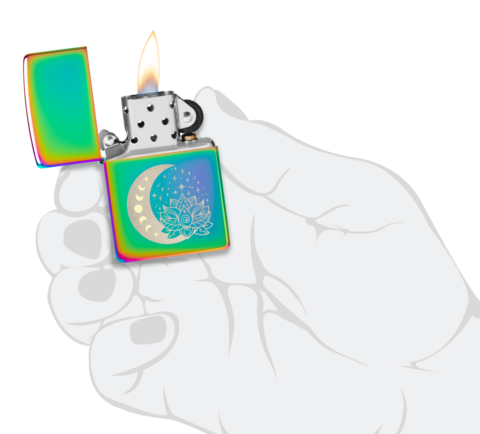Zippo Spiritual Design Multi Color Windproof Pocket Lighter, 48910