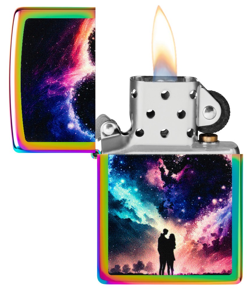 Zippo Cosmic Love Design Multi Color Windproof Pocket Lighter, 46814