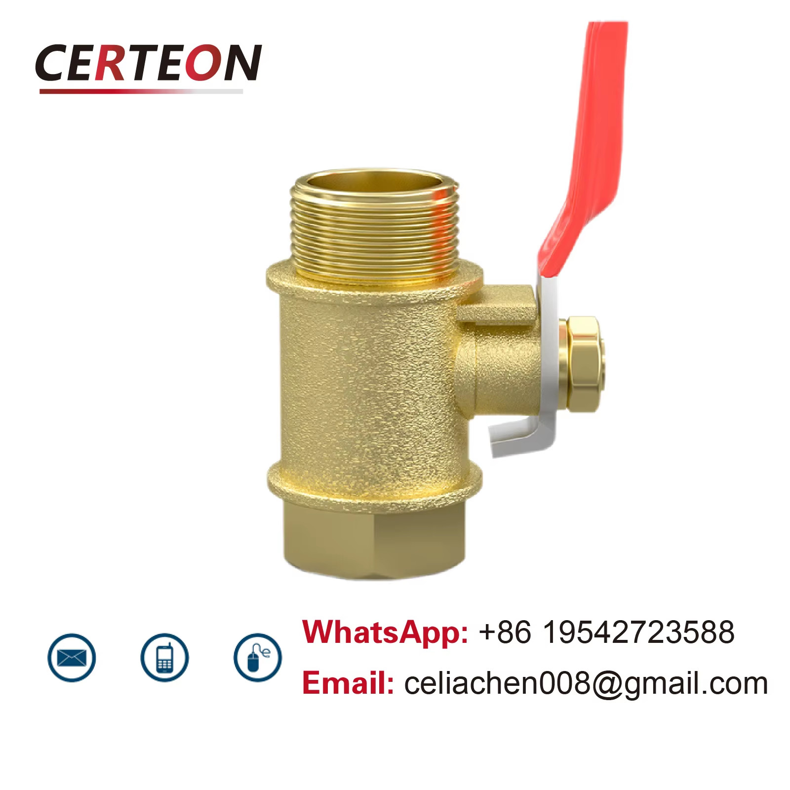 1/4 1/8 3/8 Inch Brass Mini Ball Valve BSP NPT Female Male Thread Red Handle Wat