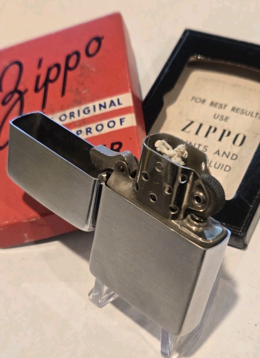 1948 3 Barrel Nickel Silver 16 Hole Insert Zippo Lighter UNFIRED Red Box Mint