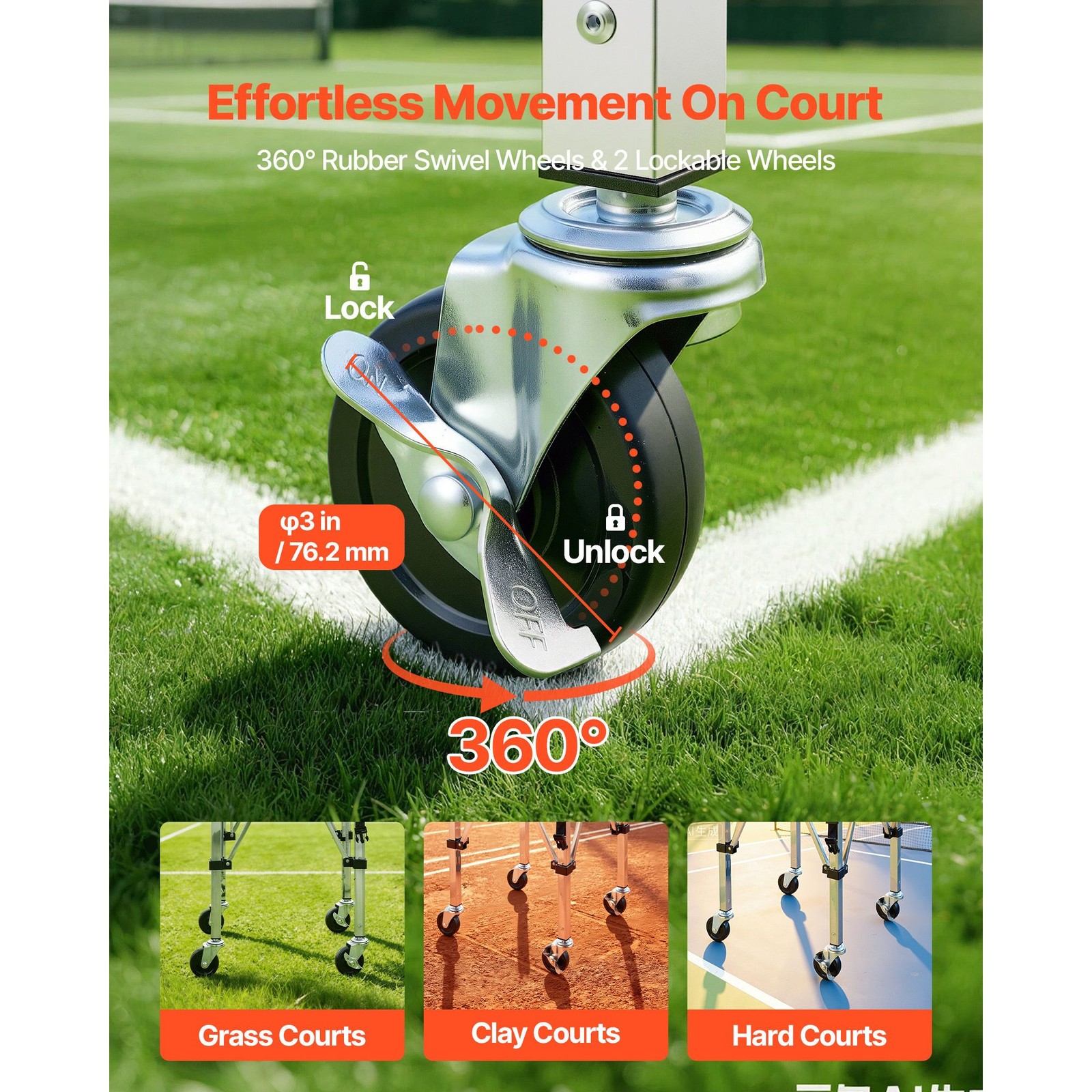 Foldable tennis ball hopper holds 200 balls with wheels and storage bag