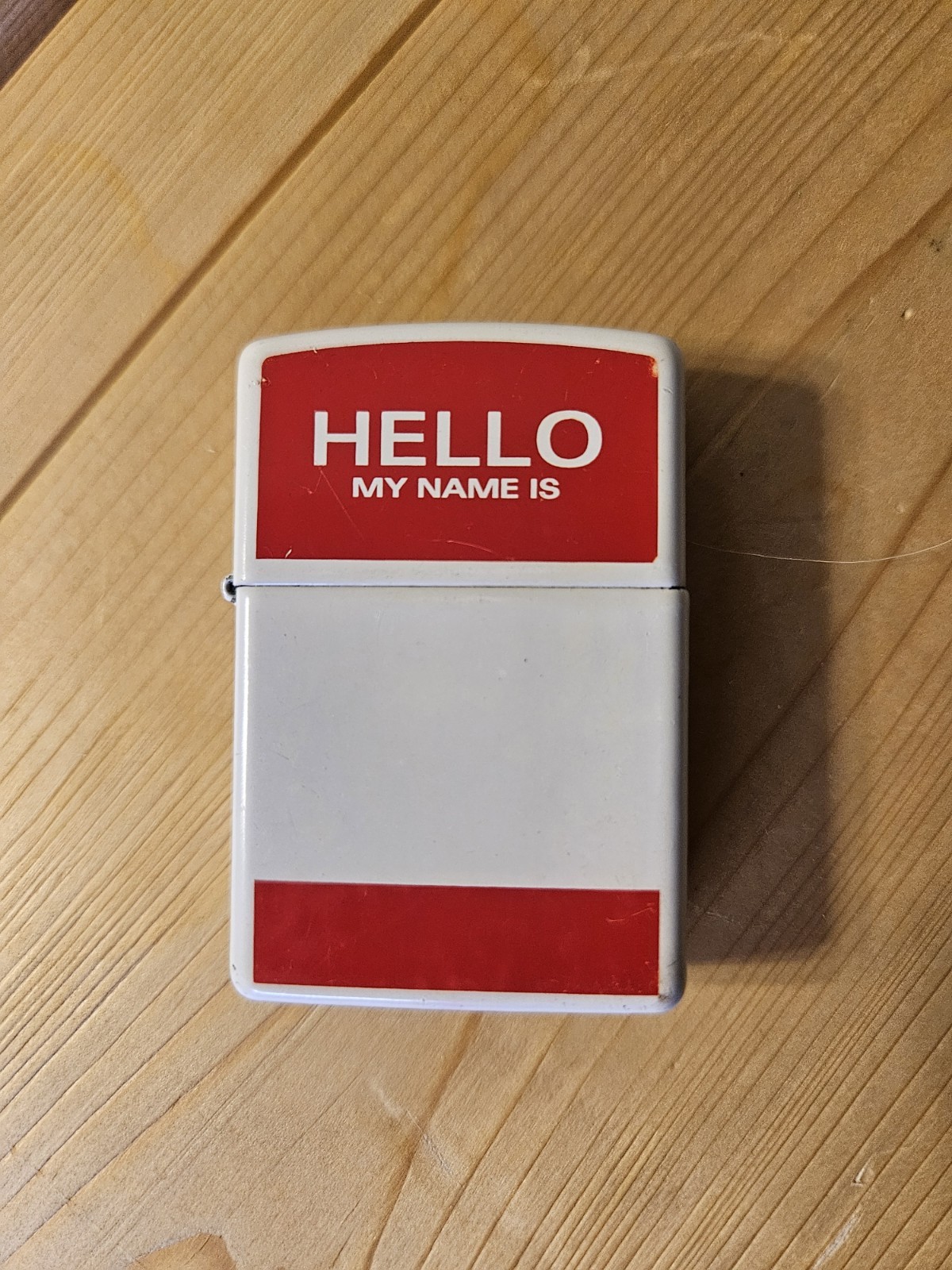 Vintage Zippo Lighter “Hello My Name Is” USA Made Graphic Collectible