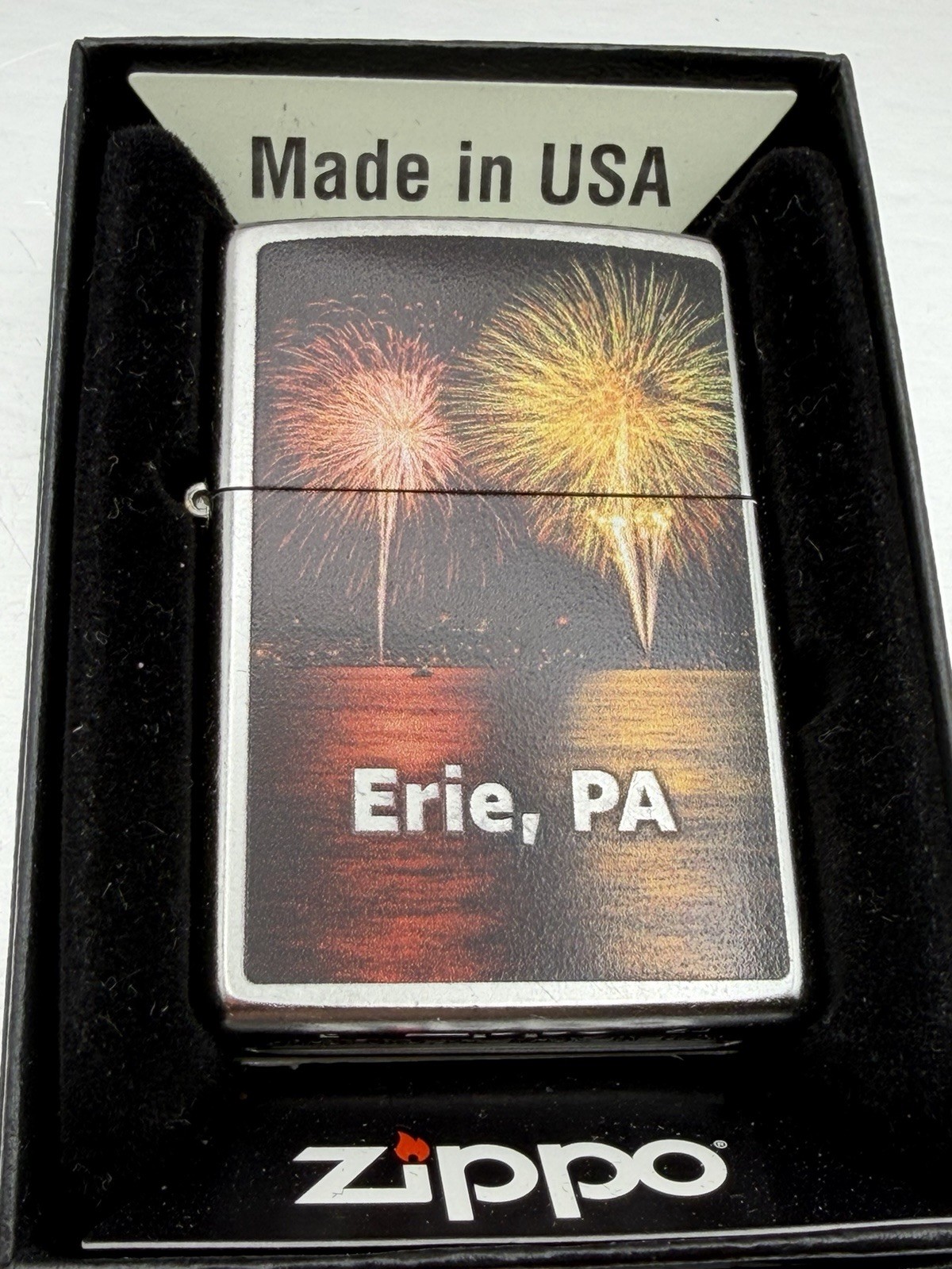 2023 Fireworks On The Lake Erie PA Chrome Zippo Lighter New B52