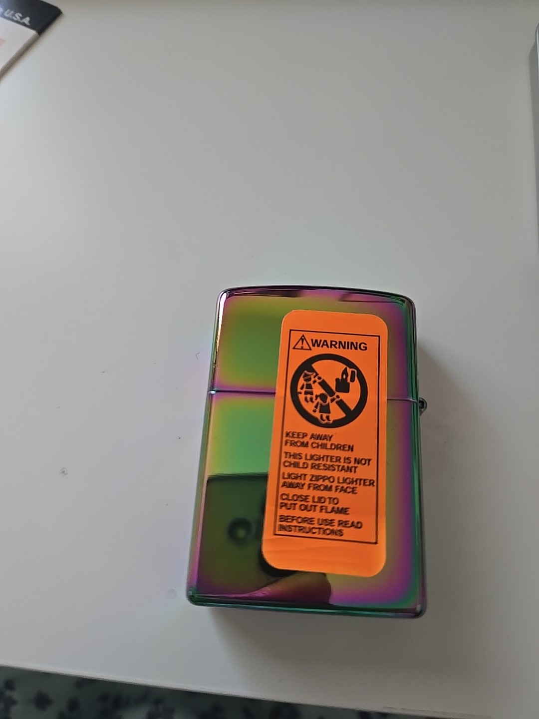 2004 GENUINE Zippo Windproof Lighter Metallic Rainbow Finish Multicolor C-03