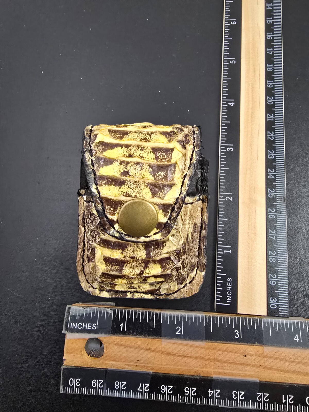 Real Timber rattlesnake skin ZIPPO lighter case Pouch holder natural color new
