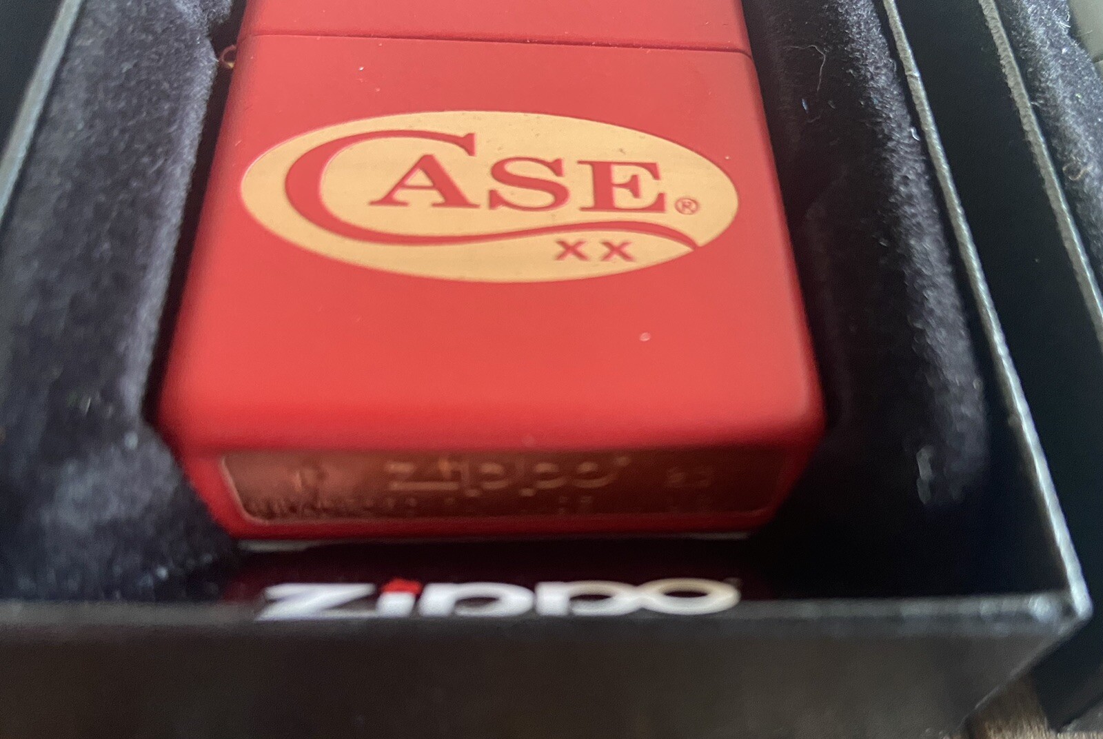 ZIPPO CASE XX LIGHTER LOT WHITE RED BLACK MATTE LONG TAIL C LOGO