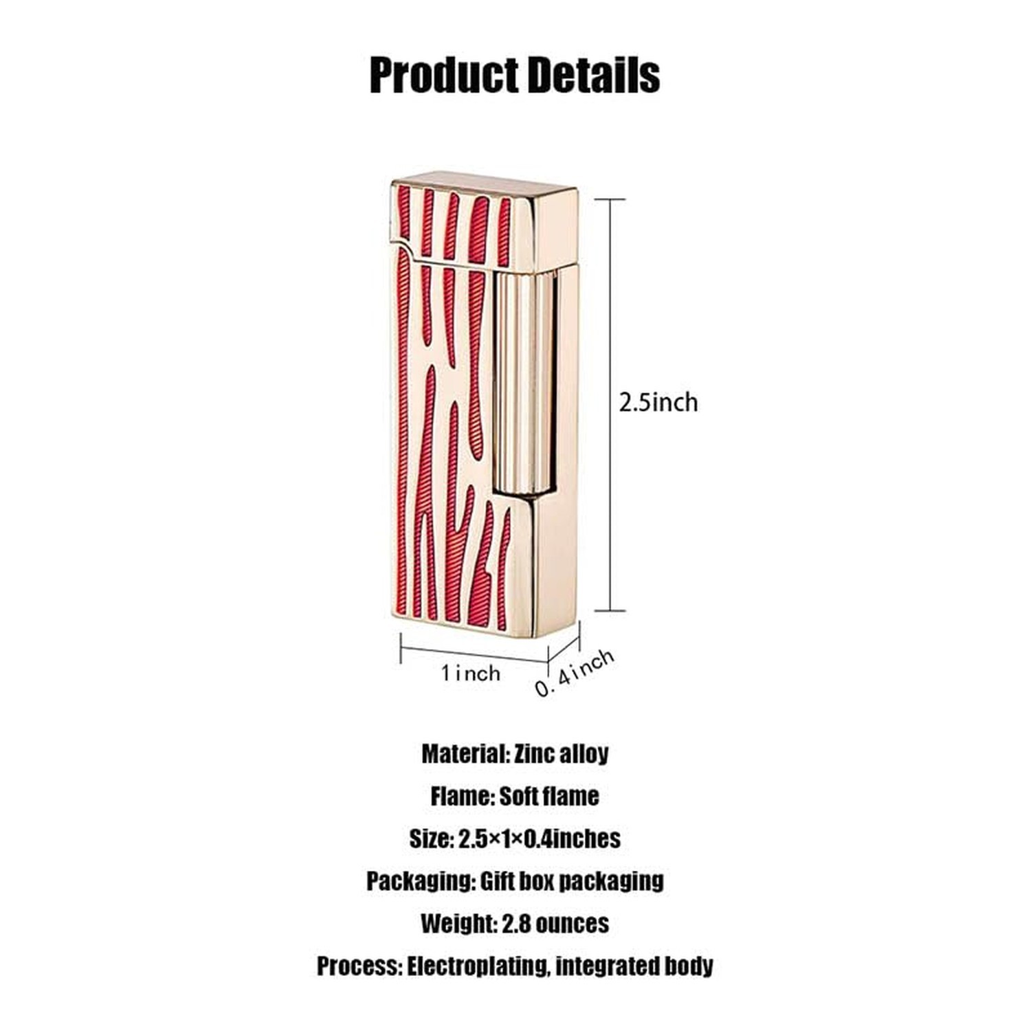 Classic Narrow Butane Lighter Metal Side Slide Lgnition Refillable Soft Flame…