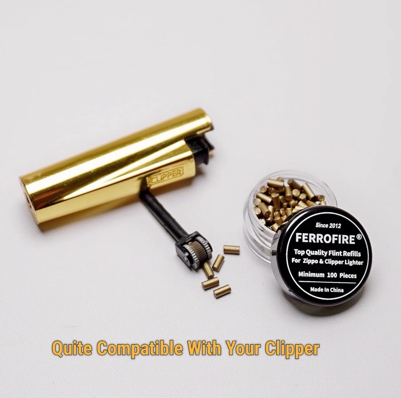 2 100-Packs Premium Flints Compatible with Zippo Clipper Lighters (200 Total)