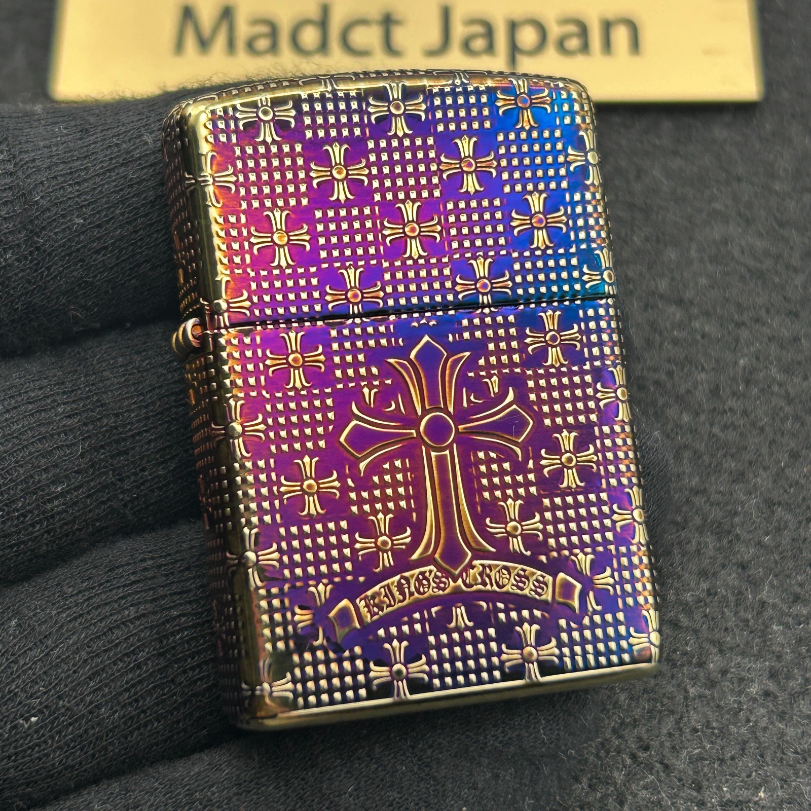 Zippo Armor Luxury Cross Aurora Gold 5 Sided Processing Brass Lighter