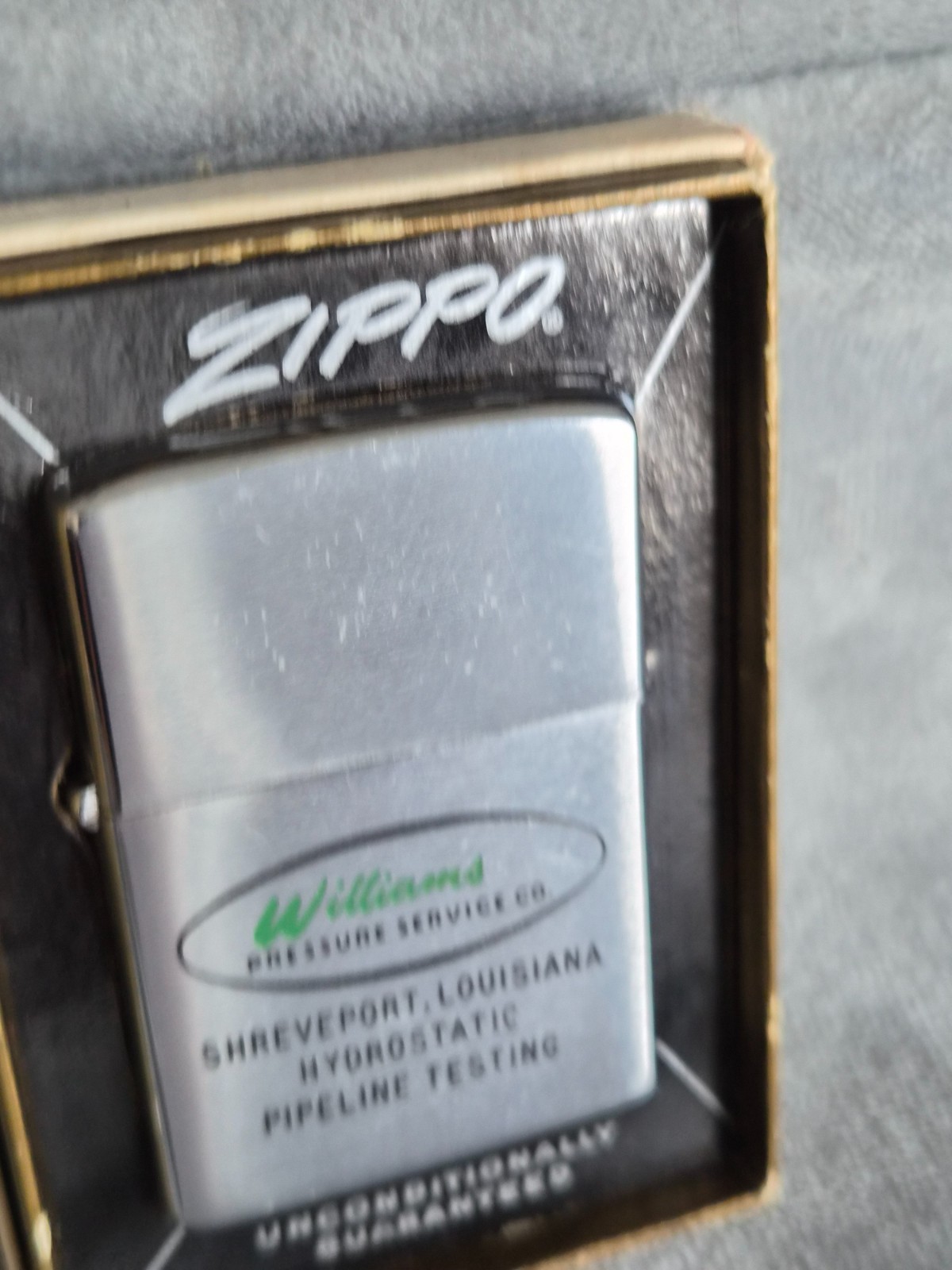 Zippo 1960s Williams Pressure Service Co Shreveport, LA Advertising Great Shape