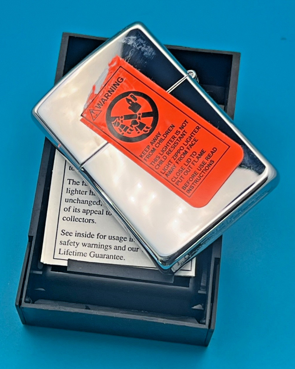 Genuine Brand New 1996 ZIPPO Lighter Rare NAUGHTY SMOKING EMOJI Brilliant Chrome