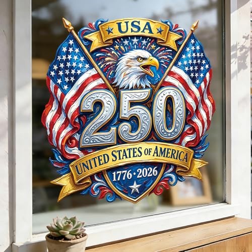 USA 250th Anniversary Window Clings 1776-2026 250th Anniversary Design 1