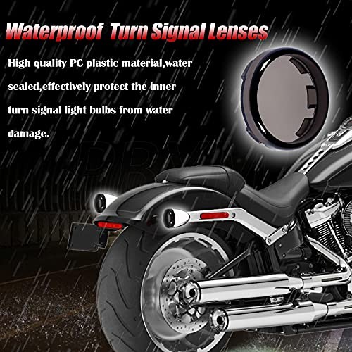 1157 LED Front Turn Signal Light 2″ Bullet Smoke Lens Cover Kit Compatible