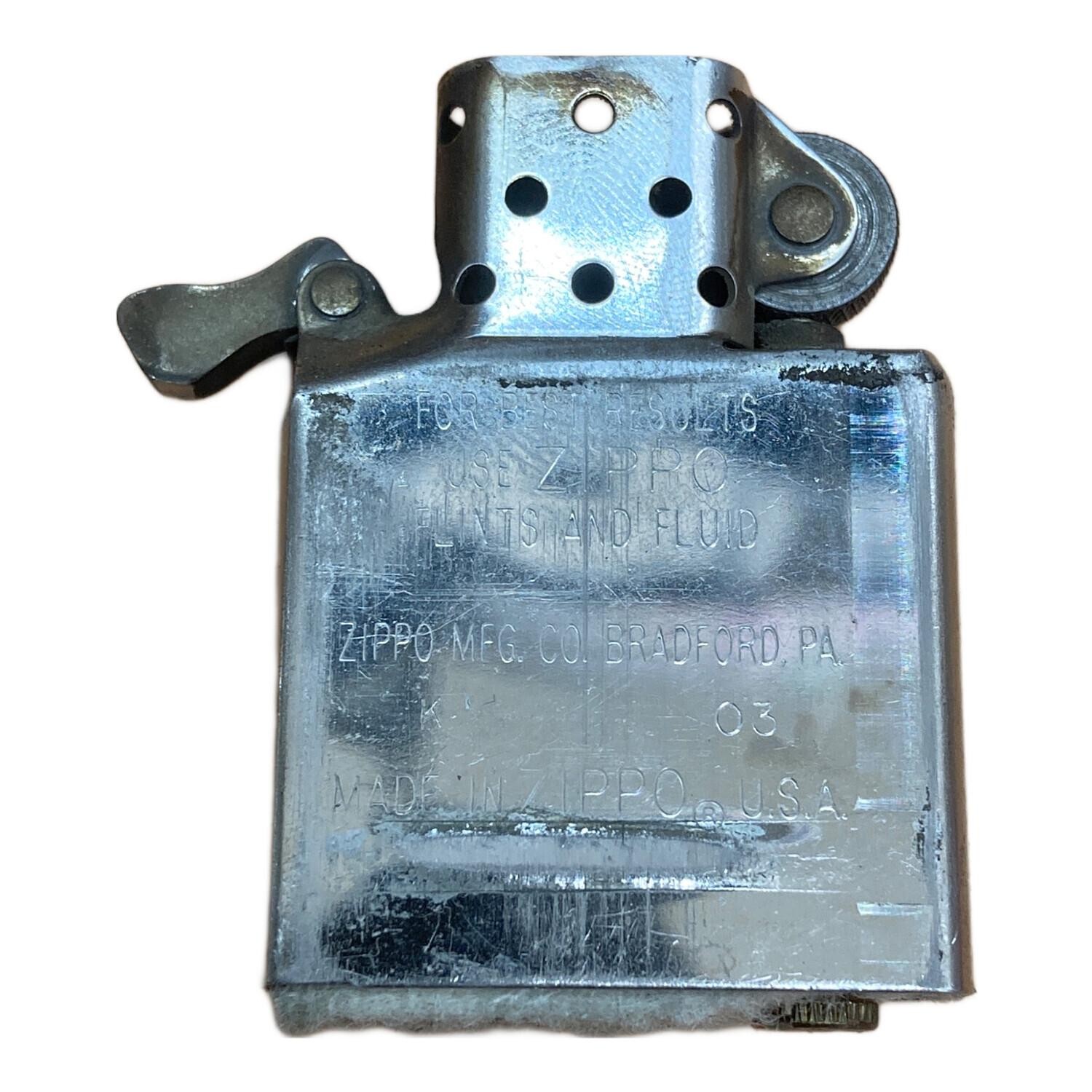 STERLING Zippo 2007 Corner Diagonal Line Design Sterling Silver Oil Lighter
