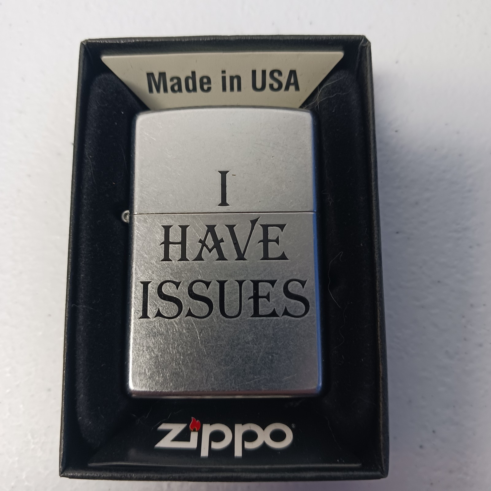 Vintage Zippo I Have Issues Street Chrome NEW
