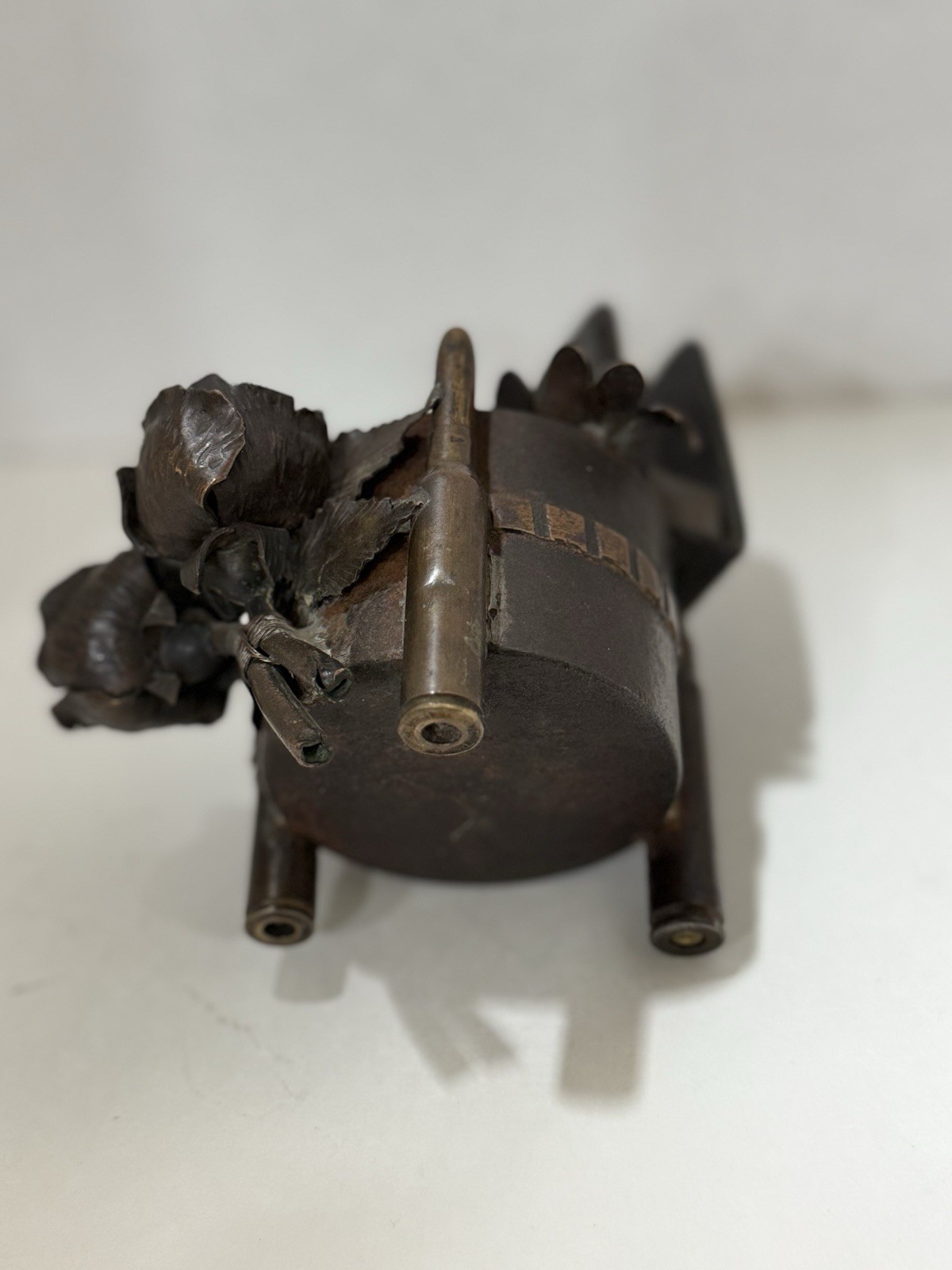 Military War Trench Art Artillery Ashtray Cigarette Holder Matches Exceptional