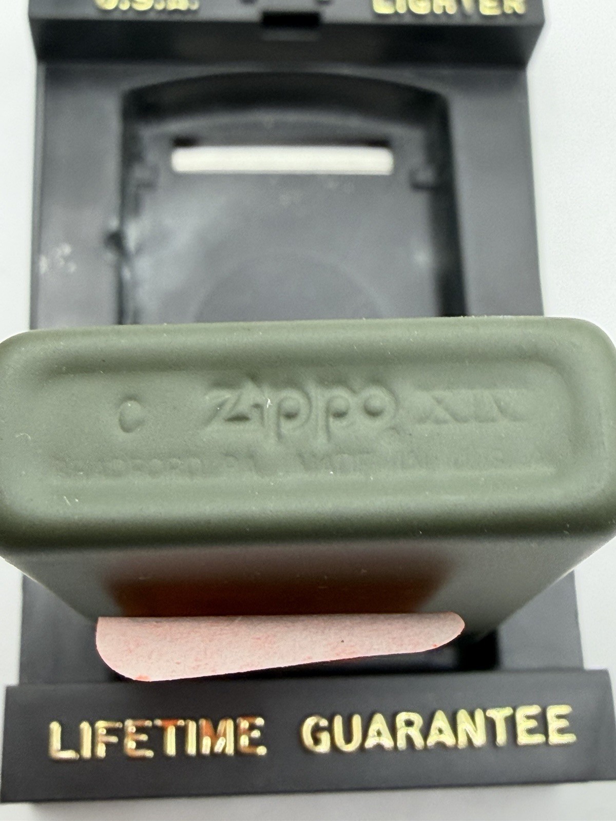 Vintage 1998 Zippo Logo Dark Green Matte Slim Zippo Lighter NEW B3