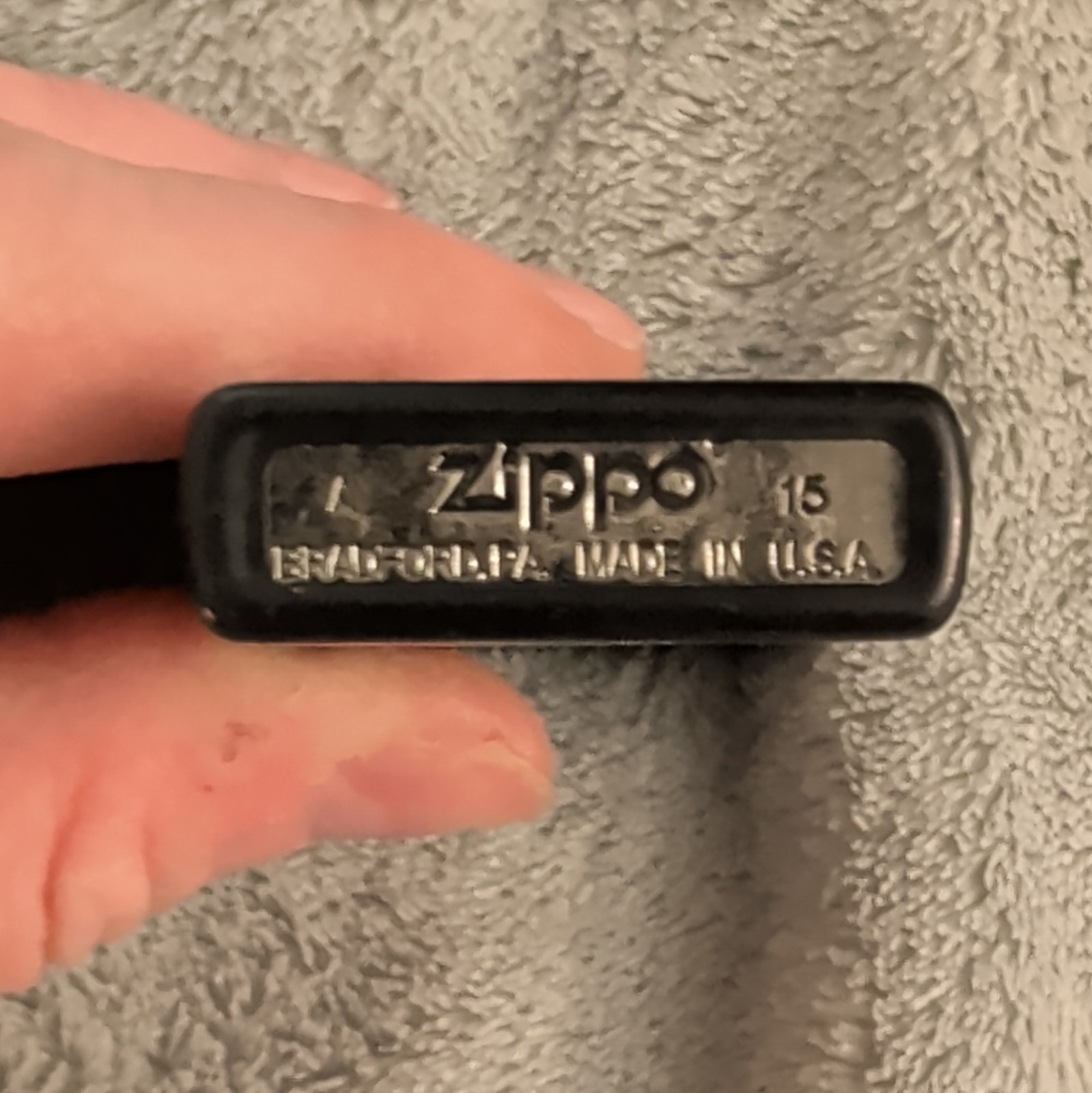 Zippo Black Matte Lighter, Bradford PA Made in U.S.A. Zippo Stamp
