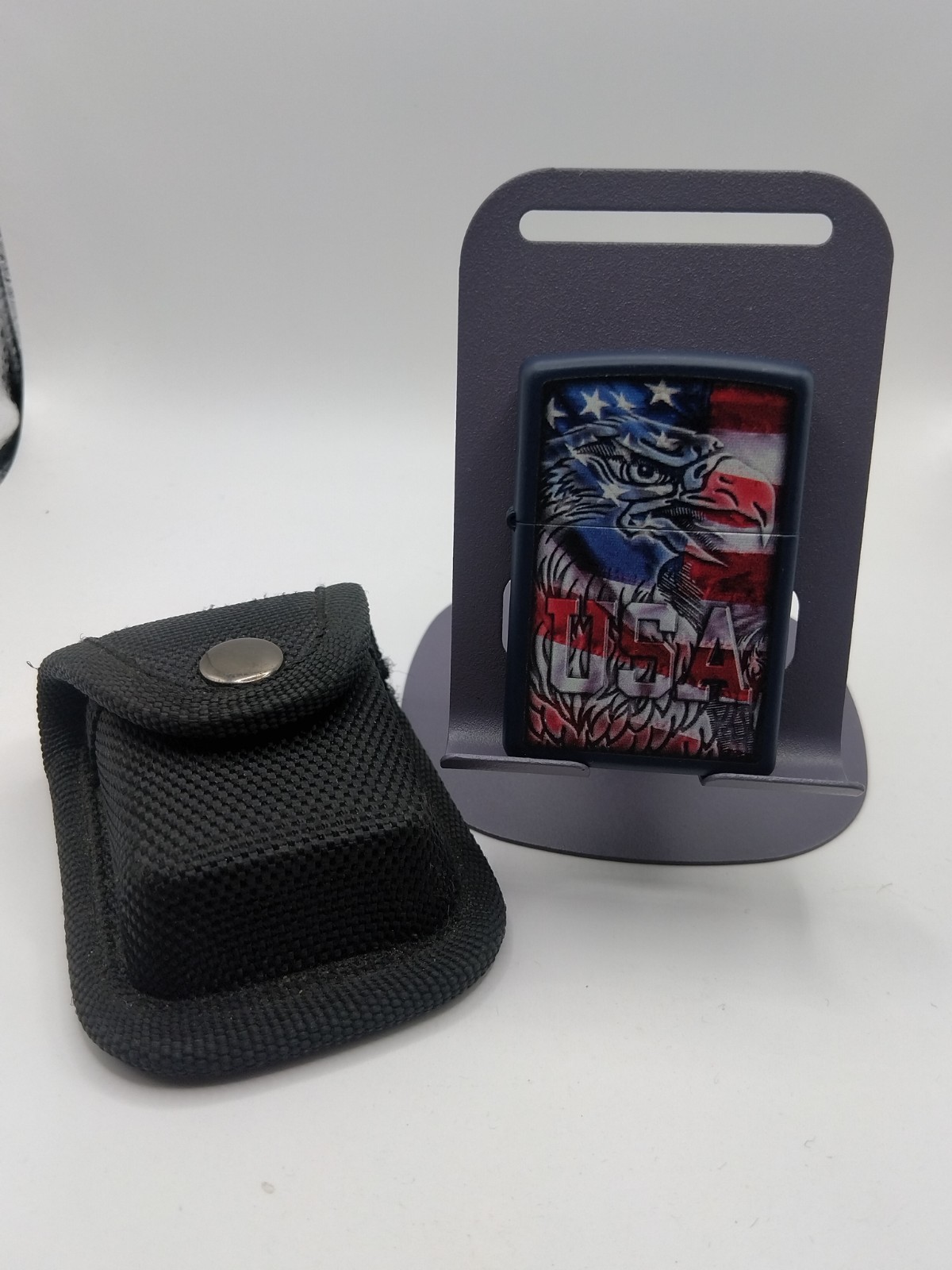 🇺🇲Zippo Americana USA Eagle Flag Pattern Lighter-Red White Blue-New🇺🇲