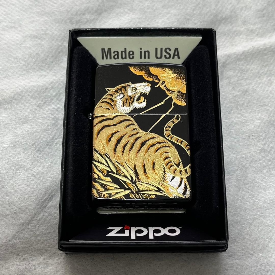 Zippo Genuine Gold Makie Tiger Lacquer Traditional Craft New