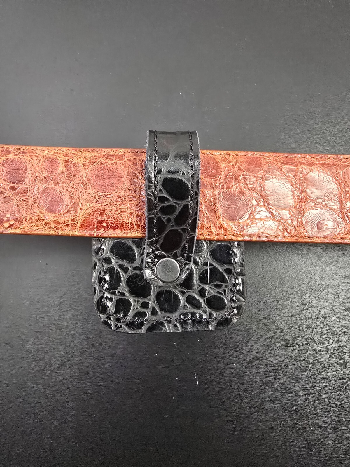Brown and Black Cobra snake skin ZIPPO lighter case Pouch holder handmade new