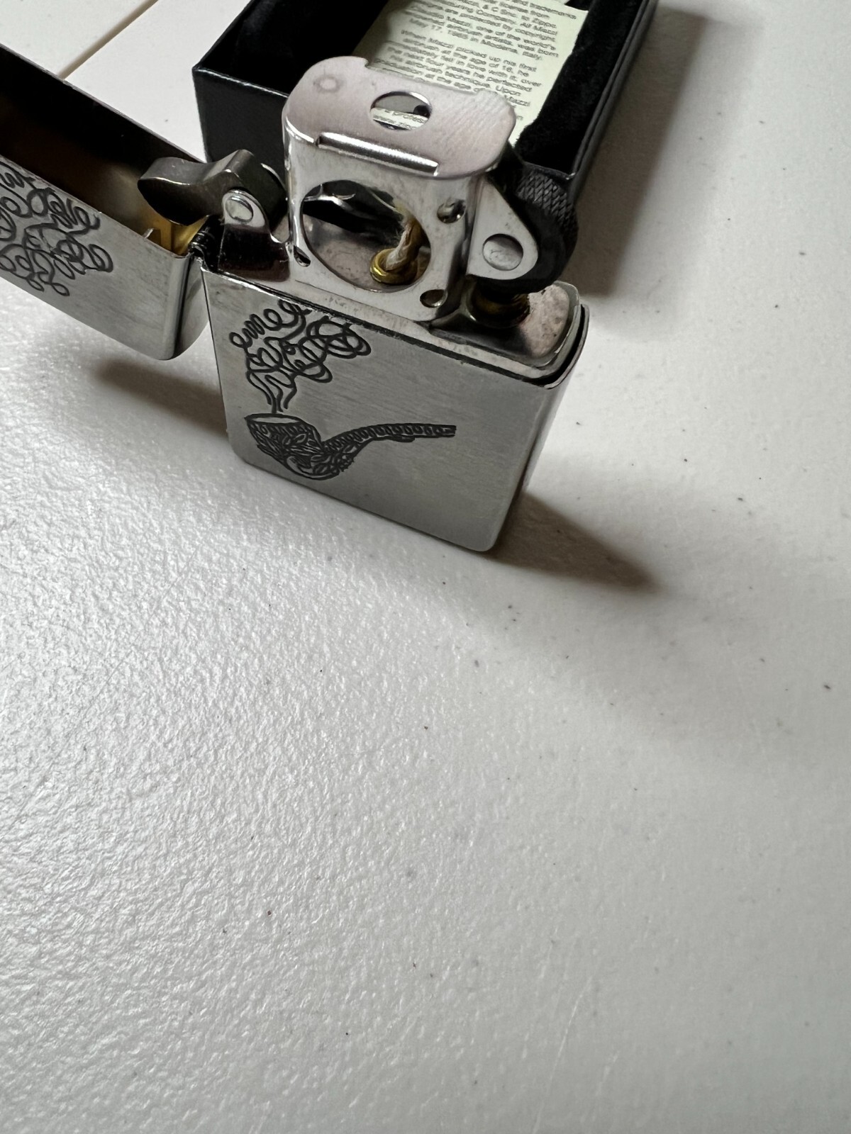 Zippo Classic tobacco pipe Kazi Silver Stainless Smoke Lighter Regular Case