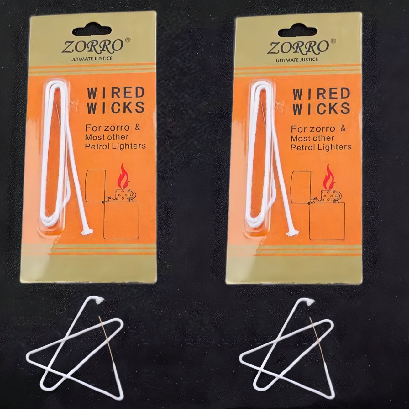 2-Pack Lighter Wick Cotton Core with Wire 38cm Refill FOR Zippo Zorro Inserts
