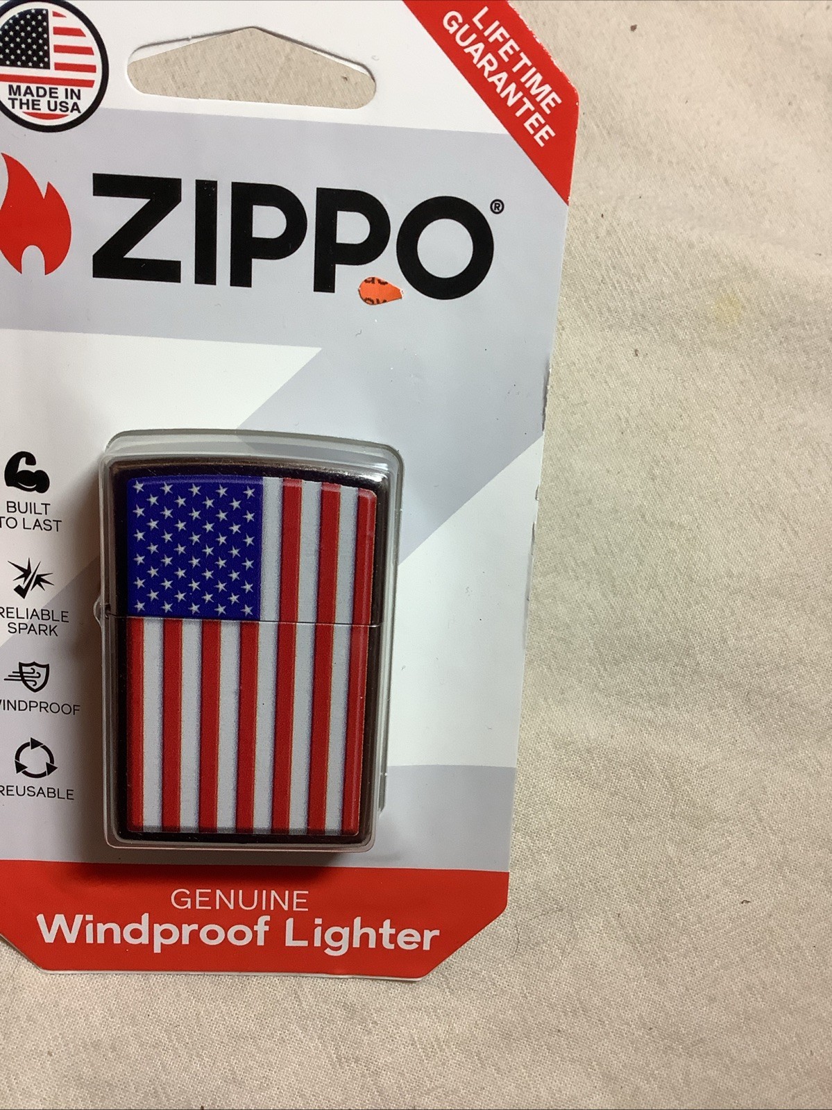 American Flag Zippo Lighter Patriotic Stars & Stripes USA Polished Chrome2959406