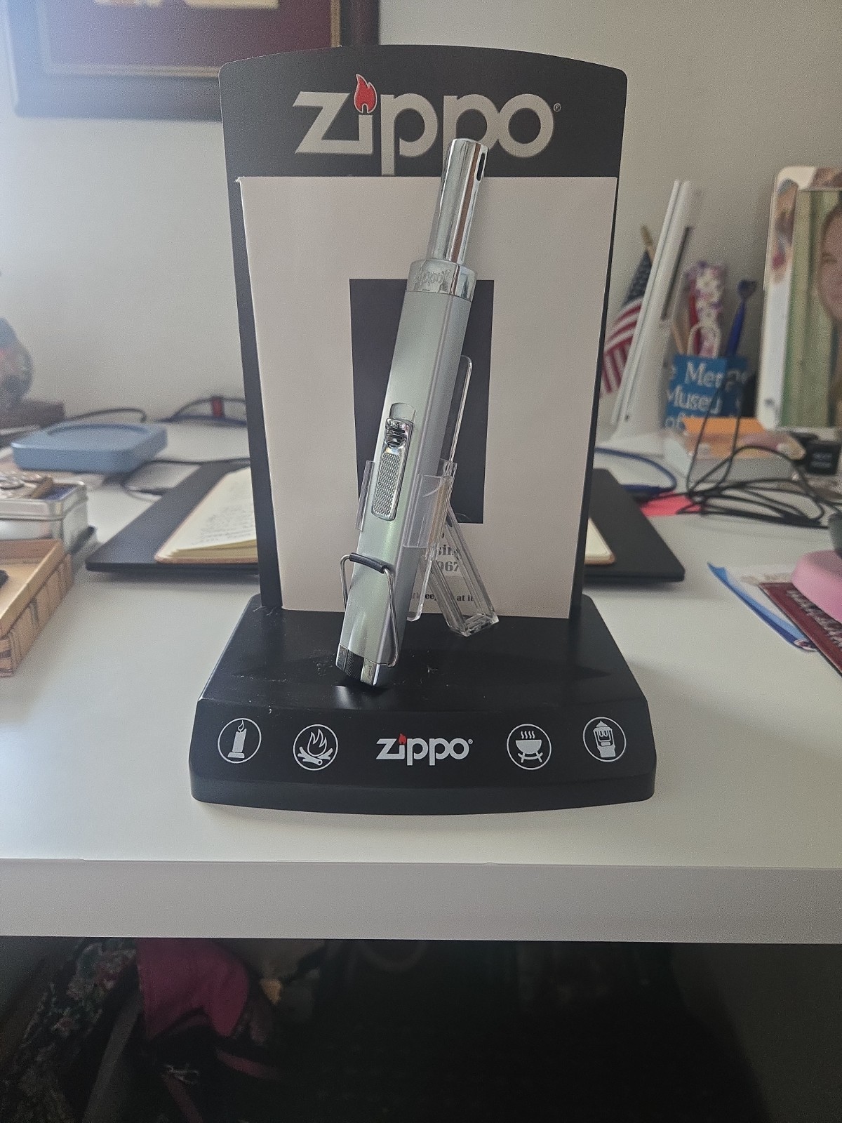 Zippo Multi Purpose Lighter W/Display Stand W/Booklet Zippo Advertising 58-67