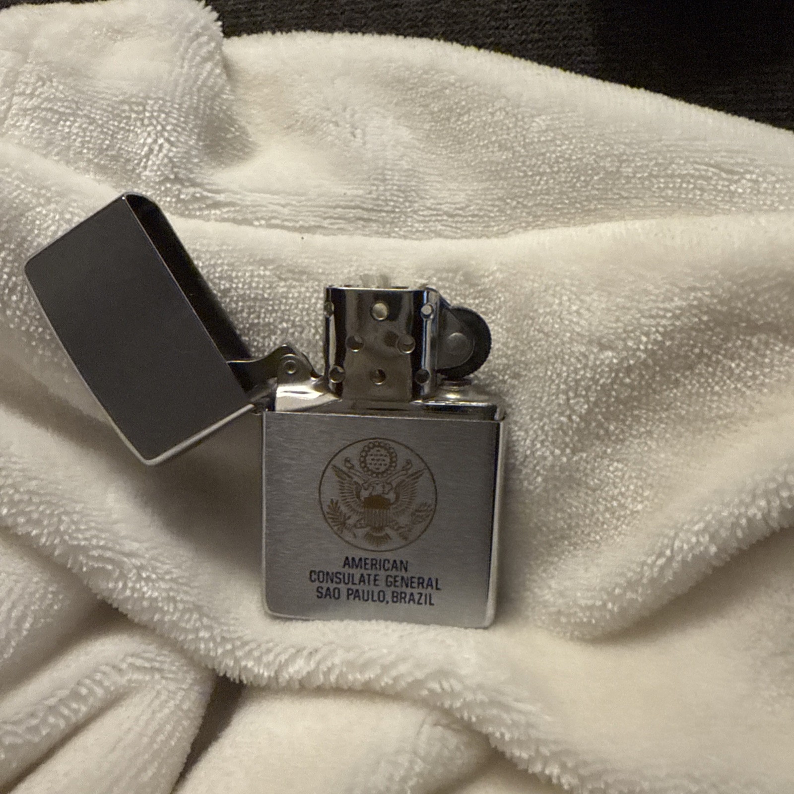1974 ZIPPO American Consulate General SAO Paulo Brazil Butane Lighter (BN) ~ FS