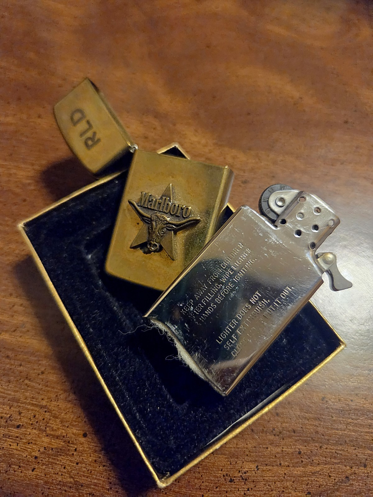 Zippo Marlboro Solid Brass Windproof Cigarette Lighter with Box Cigarettes Theme