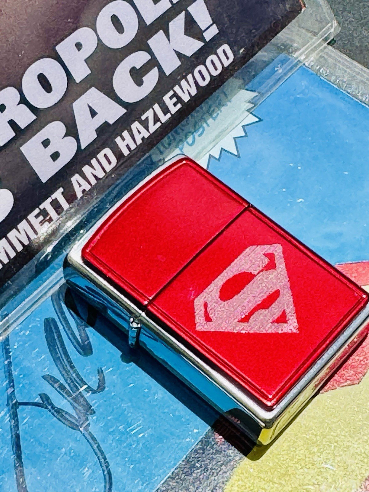 Zippo Superman Lighter Red Anodized Choice 20371 DC Comics 3D Emblem L-01 MIB