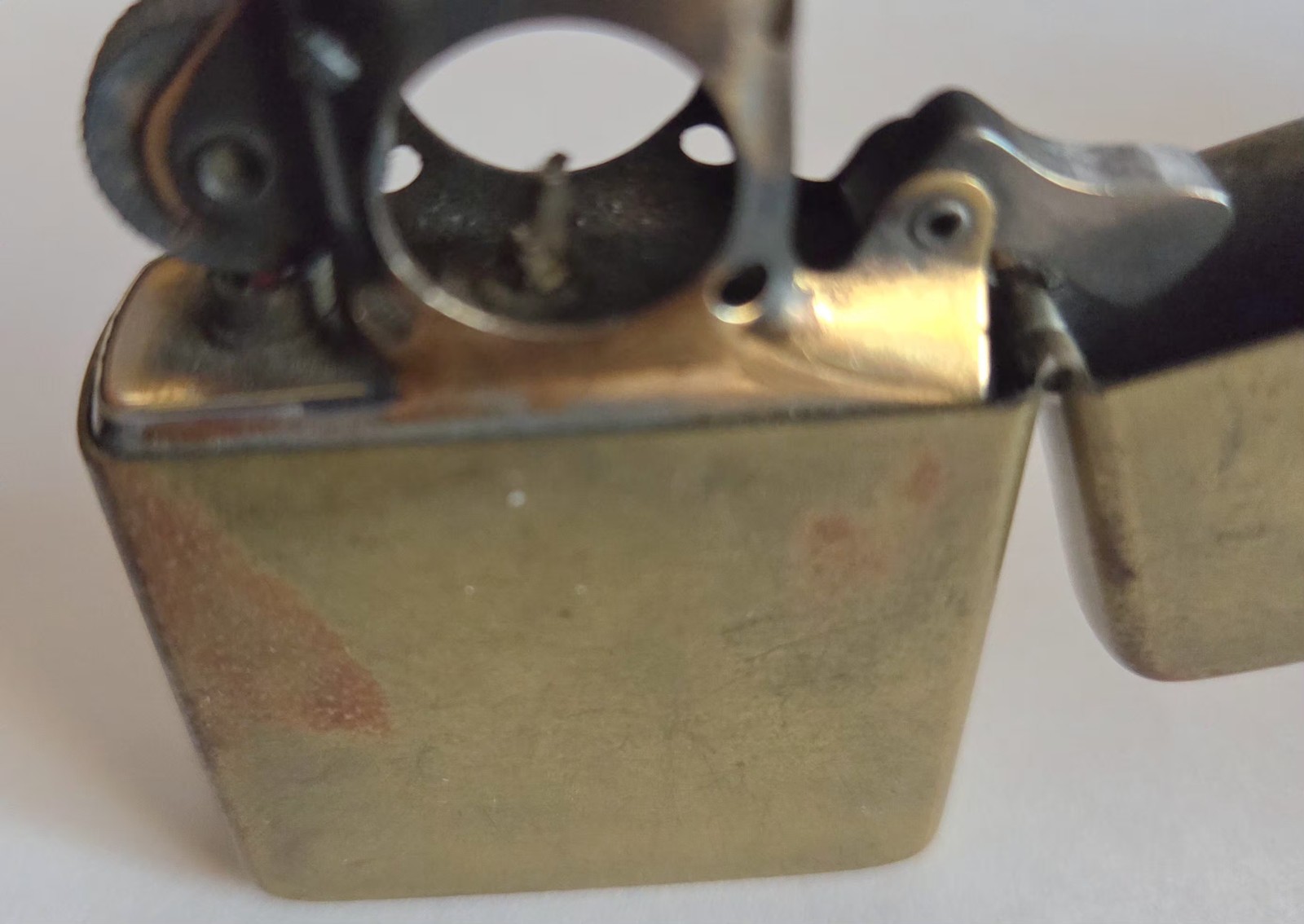 Vintage 1990 Zippo Solid Brass Pipe Lighter, Factory Matched F VI Gold Insert