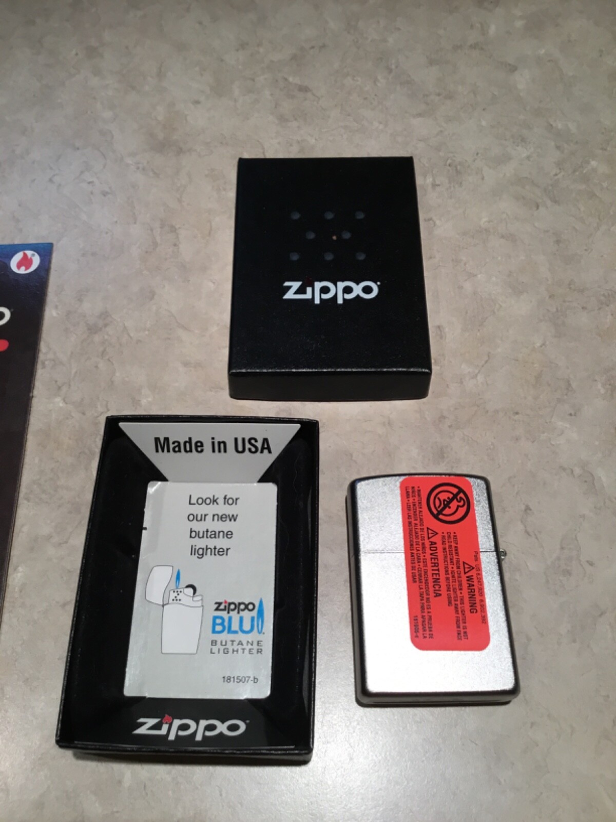 1930’S VINTAGE ZIPPO AD TRY THE FAN TEST REMAKE ZIPPO LIGHTER MINT IN BOX FLINTS