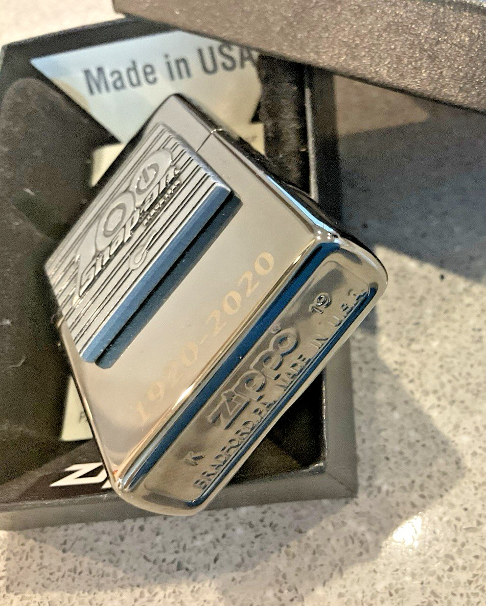 Brand New 2019 ZIPPO Lighter SNAP ON ANNIVERSARY 100 Years (1920-2020) Black Ice