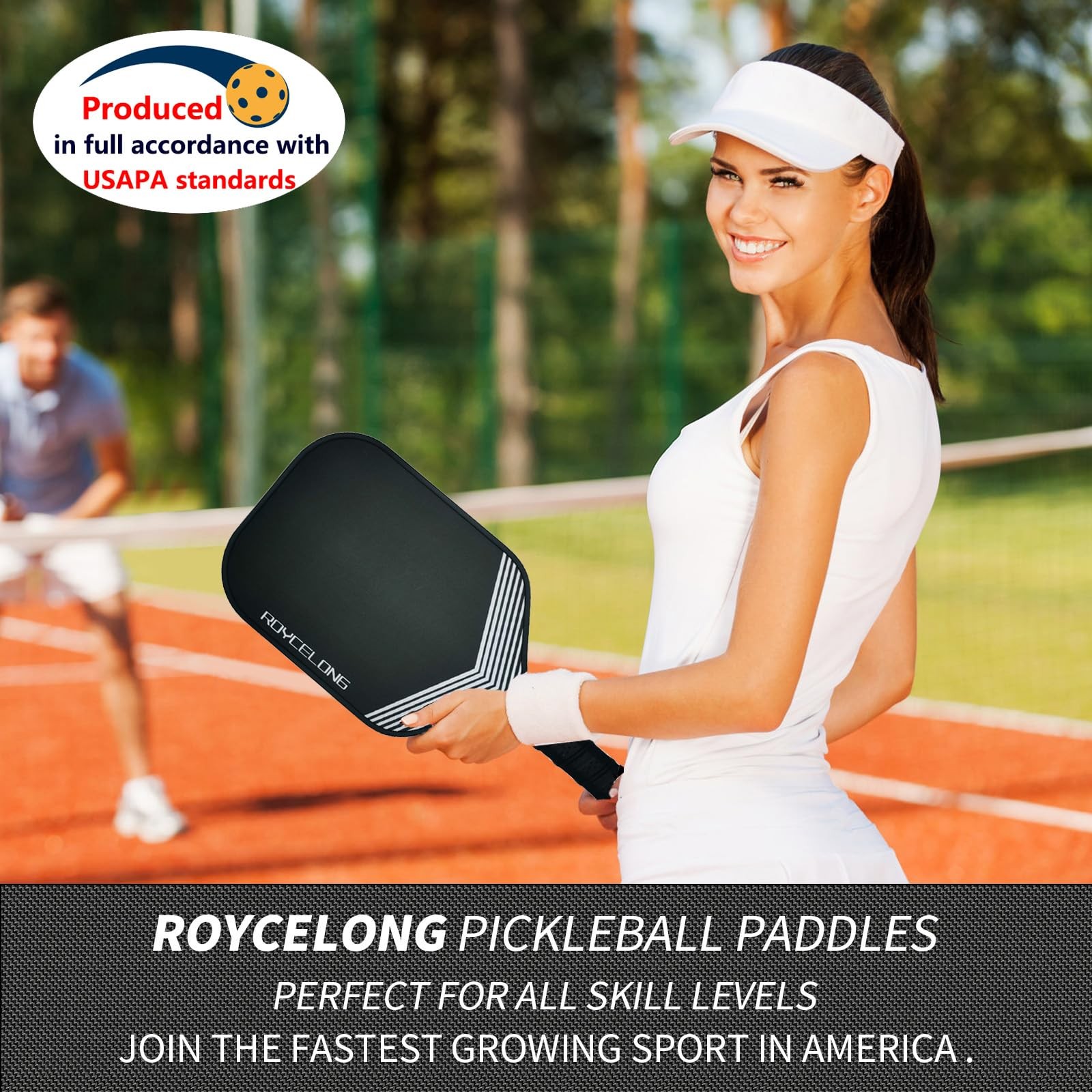 Roycelong Pickleball Paddles Pickleball Rackets T700 Carbon Fiber Frosted