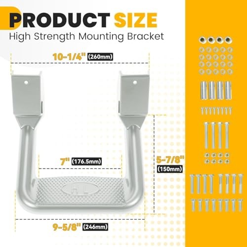 Side Step Nerf Bars Compatible with Chevy Chevrolet, Ford, Toyota, Silvery