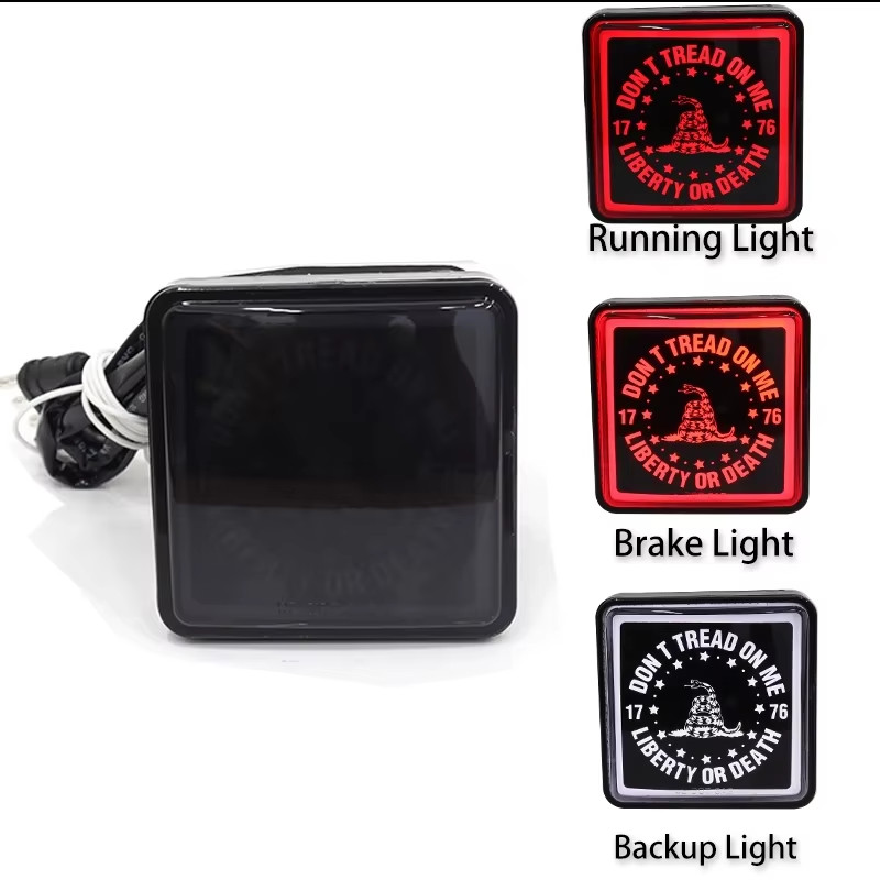 LED Brake Light Trailer Hitch Brake Light Vehicle Lamp USA Flag- Brake Tail Ligh