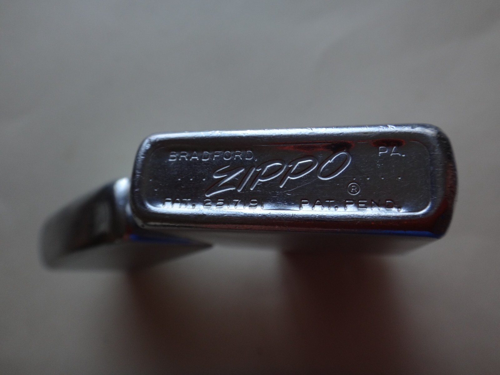 Vintage Circa 1958-59 Brushed Chrome Zippo Lighter PAT. 2517191 PAT. PEND.
