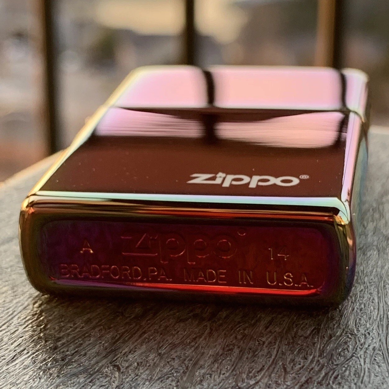 Zippo Classic Spectrum 151ZL Logo Spell Out Windproof Lighter Dated Jan 2014 NIB