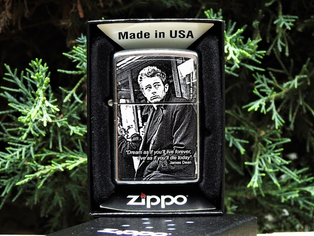 Zippo Lighter – James Dean – Dream – Dream as if you’ll live forever – Quote