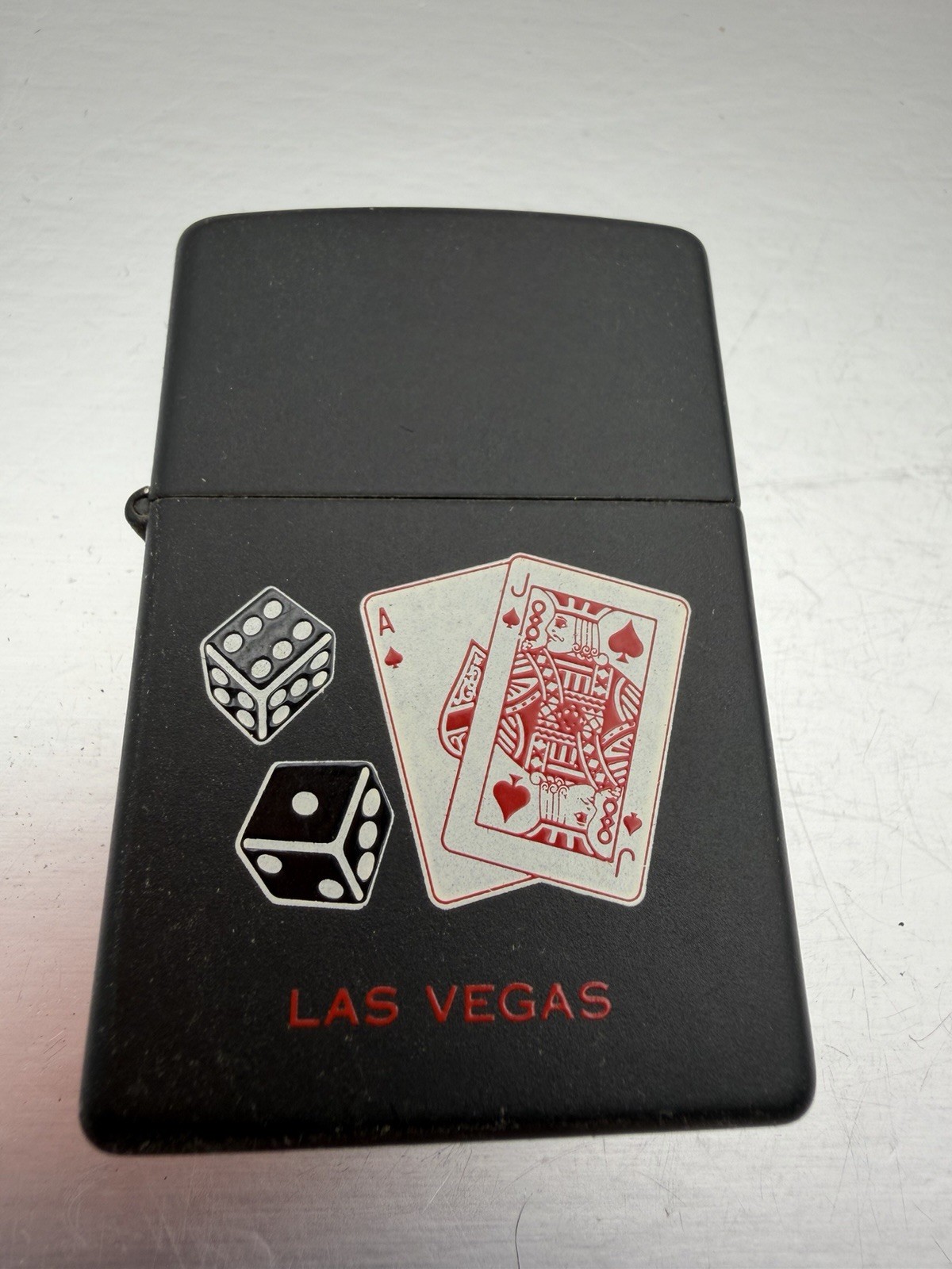 Vintage 1997 Black Jack Craps Las Vegas Black Matte Zippo Lighter NEW B50