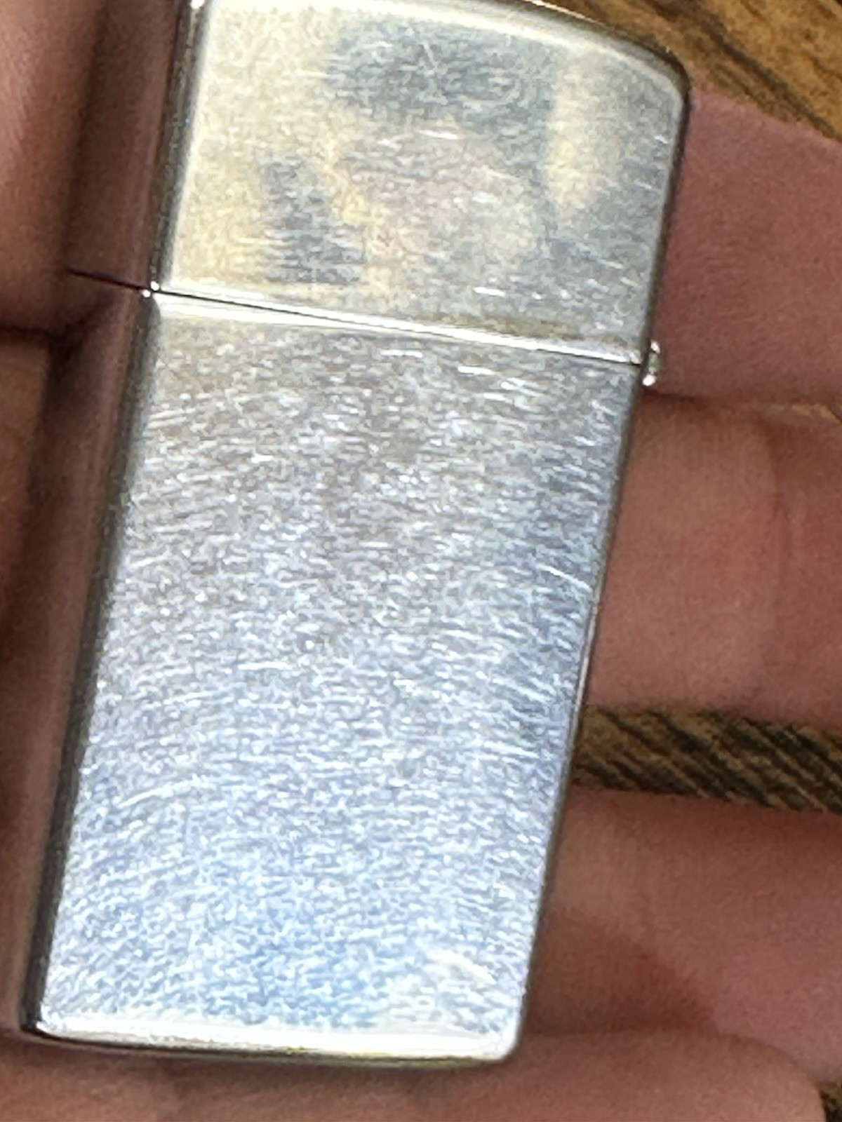VINTAGE 1956 ZIPPO SLIM FLAT BOTTOM ADVERTISING LIGHTER LACLEDE STEEL COMPANY