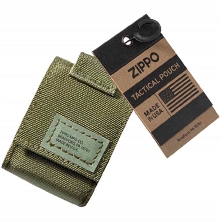Zippo Lighter Pouch OD Green Tactical Nylon Hook and Loop Closure 48402