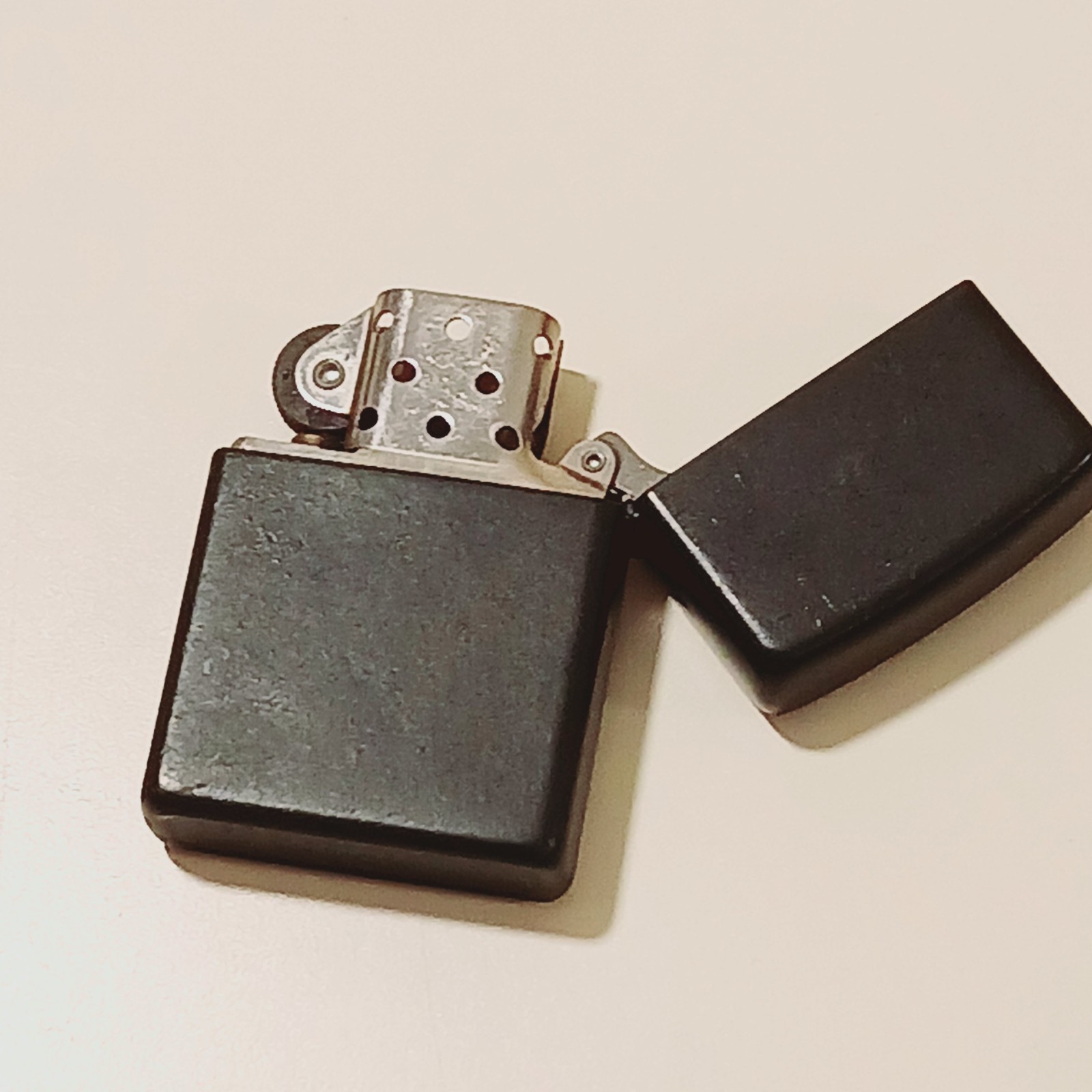 Vintage Zippo Lighter 2001 A 01 Black Matte Pocket USA Collectible Tobacco Gift