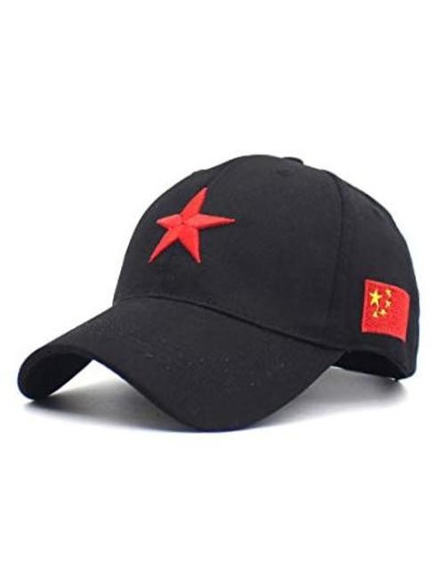 Men’s Adjustable Strap China Red Five Point Star Military Dad One Size Black